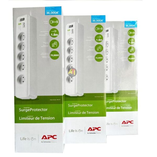 Multiprise Parafoudre APC PM5-FR – 5 Prises FR – 230V – Câble 1,83 m – Blanc – Image 2