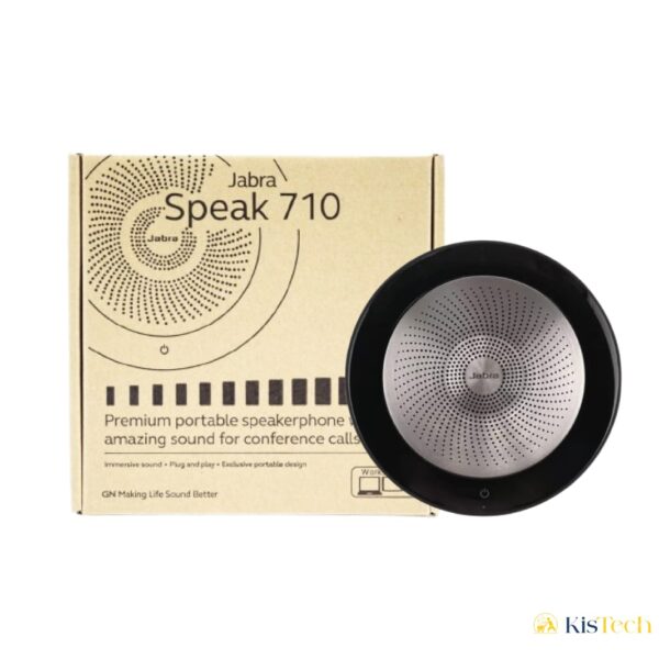 Jabra Speak 710 Speaker Phone - Microsoft Certified Portable Conference Speaker with Bluetooth Adapter and USB - Connect with Laptops, Smartphones and Tablets, Black