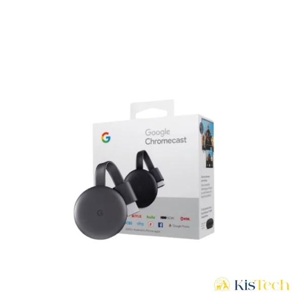 Chromecast 3ème Génération - Original - Avec Toutes Les Fonctionnalités Google - Noir