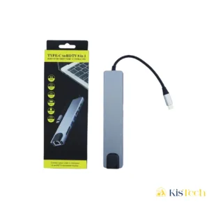 Adaptateur Hub Type C 8 en 1 vers HDMI/HDTV 4K+PD+2USB+SD+Type C+RJ45