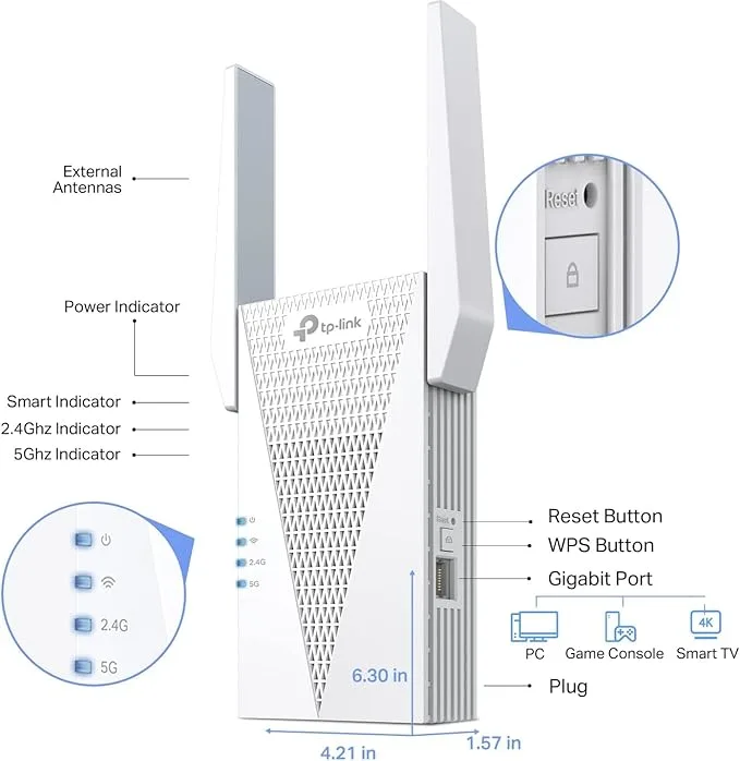 Répéteur WiFi 6 Mesh AX3000 TP-LINK RE715 – Amplificateur Wi-Fi 6 Dual Band – Couverture Étendue – Image 4