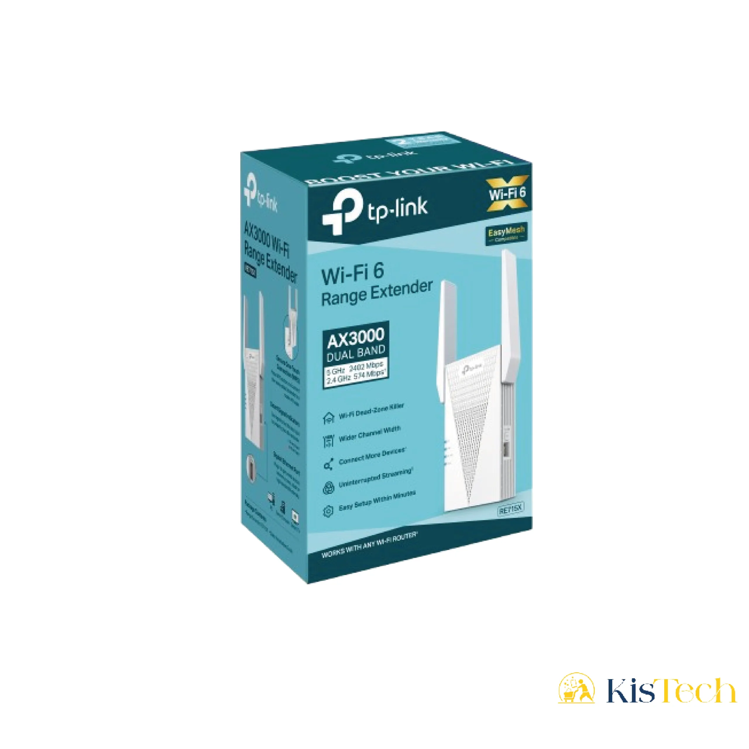 Répéteur WiFi 6 Mesh AX3000 TP-LINK RE715 – Amplificateur Wi-Fi 6 Dual Band – Couverture Étendue